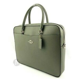 NWT ✨ Coach Leather Laptop Bag / Briefcase w strap